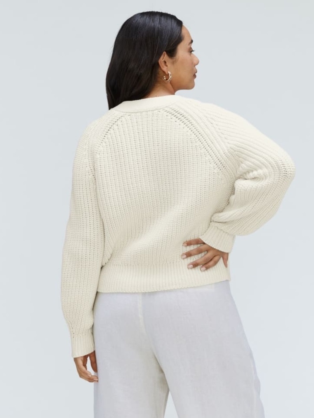 Everlane The Texture Cotton Cardigan in Canvas Sz XS - Picture 2 of 9